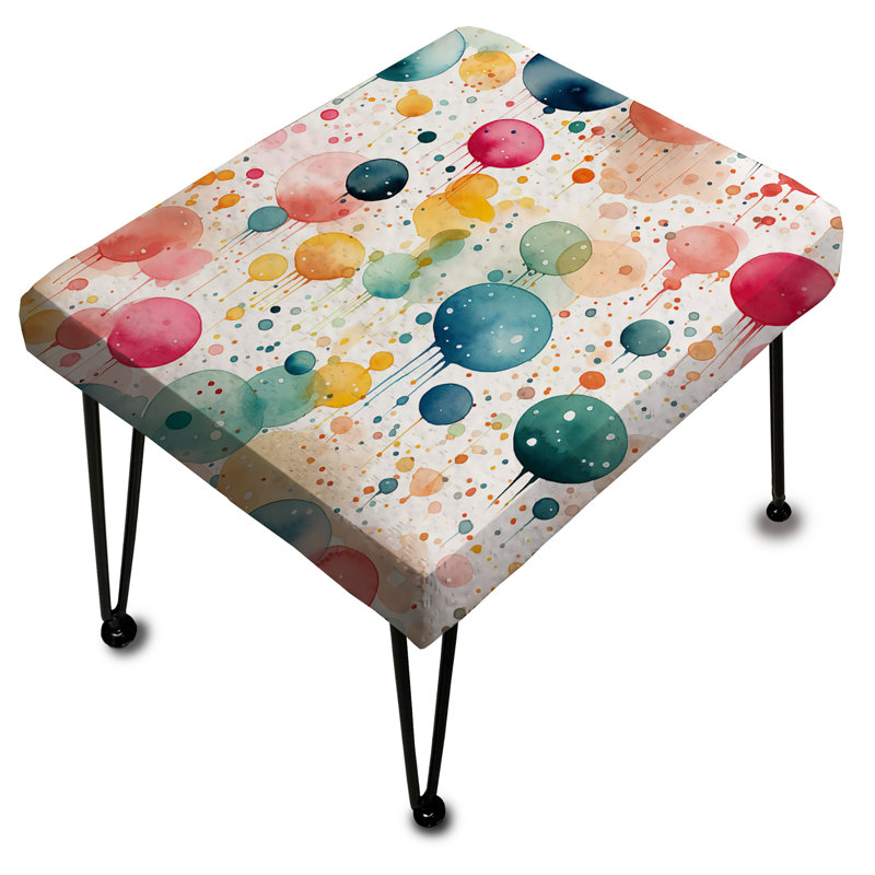 Watercolor Dreams Motif à pois - Repose-pieds rectangulaire à pois