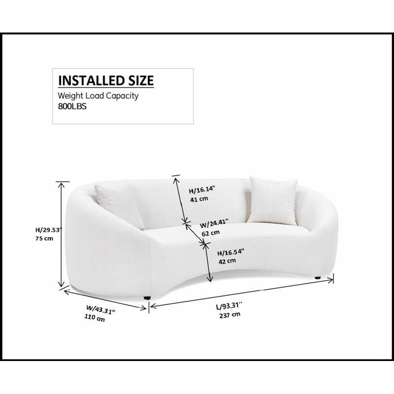 Canapé 93,31 pouces Minimalist Curved