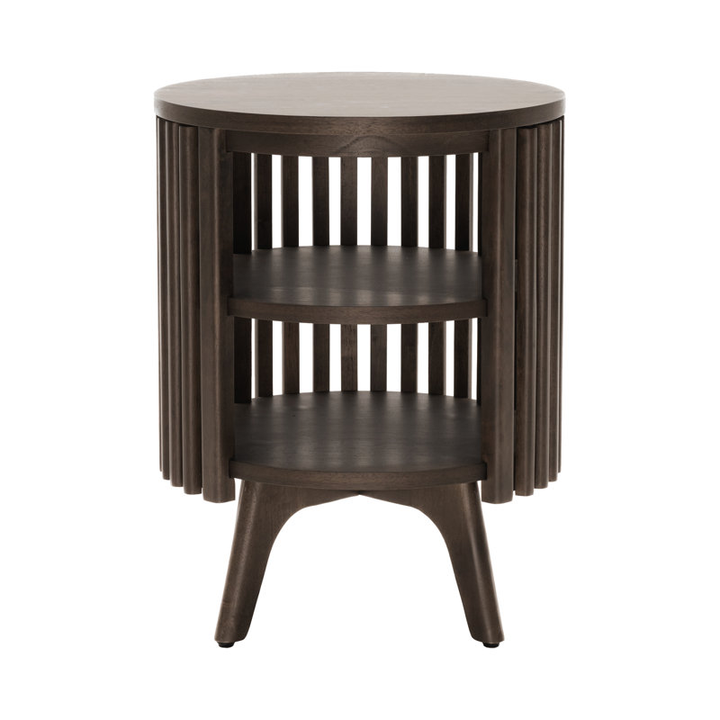 George Oliver Klever End Table with Storage | Round Modern Mid Century Side Table for Small Spaces