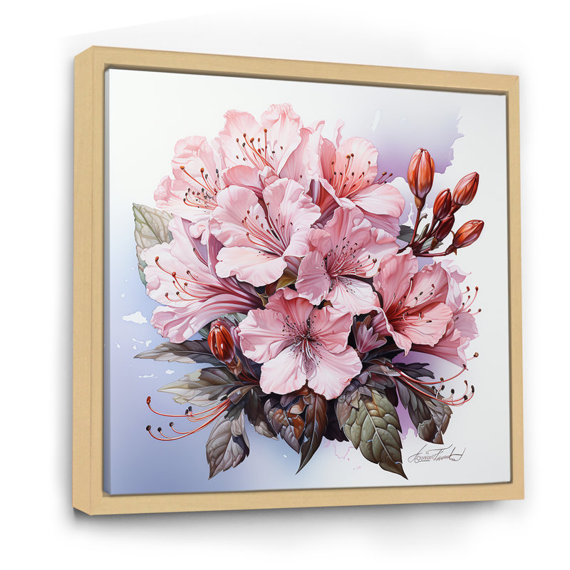 «Rhododendron Charm Bouquet In Winter», reproduction sur toile, Cadre naturel flottant, H 36 po x l 36 po x P 1,5 po