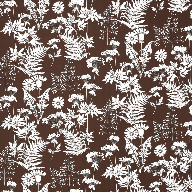 Tissu intérieur / extérieur floral printanier, Brun