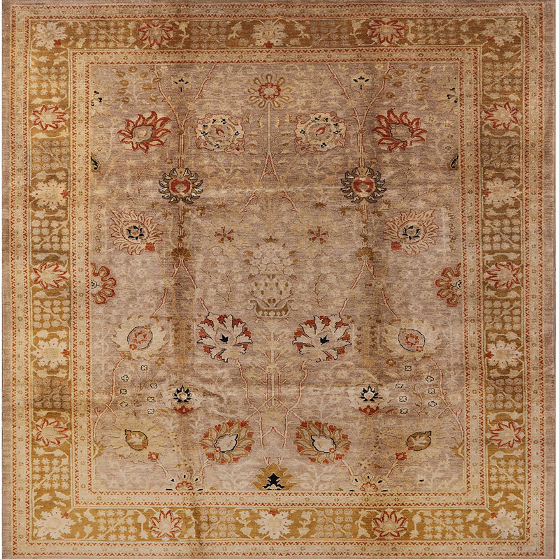 Tapis 10024 de style Mid-Century moderne 100% lavable à la machine, Carré 5 pi
