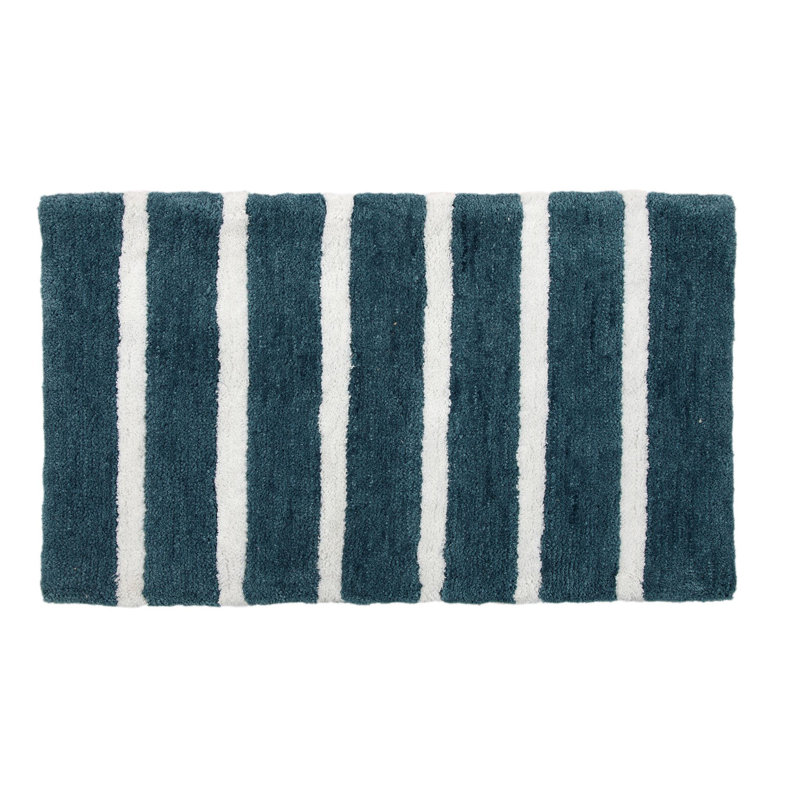 Engleside Non-Slip Bath Rug, 34" W x 21" L, Aqua Blue