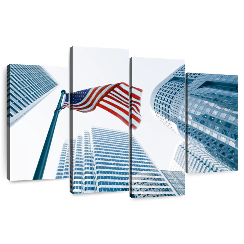 Borges Buildings And American Flag