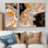 Orange et noir Marble Waves III - ensemble d'art mural moderne sur toile encadrée 3