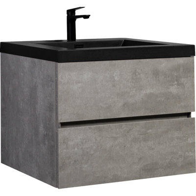 Meuble-lavabo flottant 30 po avec lavabo en céramique et tiroir 30 po