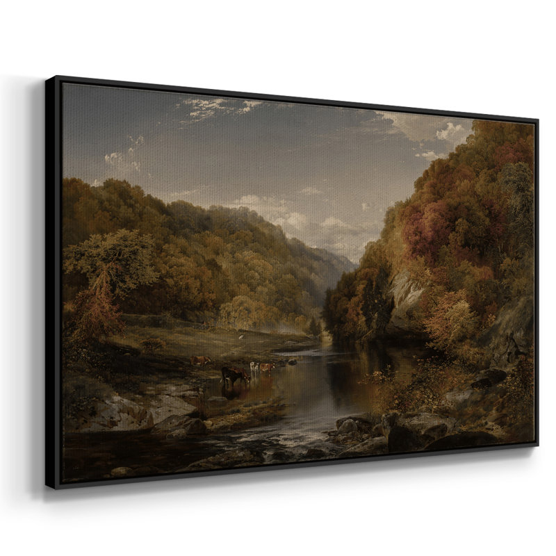 «Vintage Landscape - DCI» sur toile, Toile avec cadre flottant noir, H 17 po x l 25 po x P 2 po