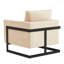 Fauteuil d'appoint en velours avec base en acier inoxydable noir Dontavis-1917696793