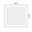 Miroir de salle de bain à DEL de 30 po x 28 po avec cadre en aluminium, avant et rétroéclairé, brouillard, mémoire, 3 températures de couleur, gradation continue, or brossé, image claire dans de larges couleurs murales profondes, gradation,-130574751