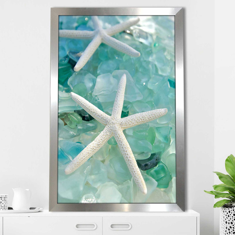 Seaglass 1 by Alan Blaustein - Painting, Framed Print, 27.5" H x 21.5" W, Silver