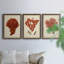Antique Red Coral I - ensemble de 3 peintures sur toile encadrées-439793267-439793264
