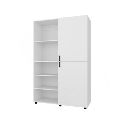Armoire à 2 portes avec rangement ouvert Ollie, blanc