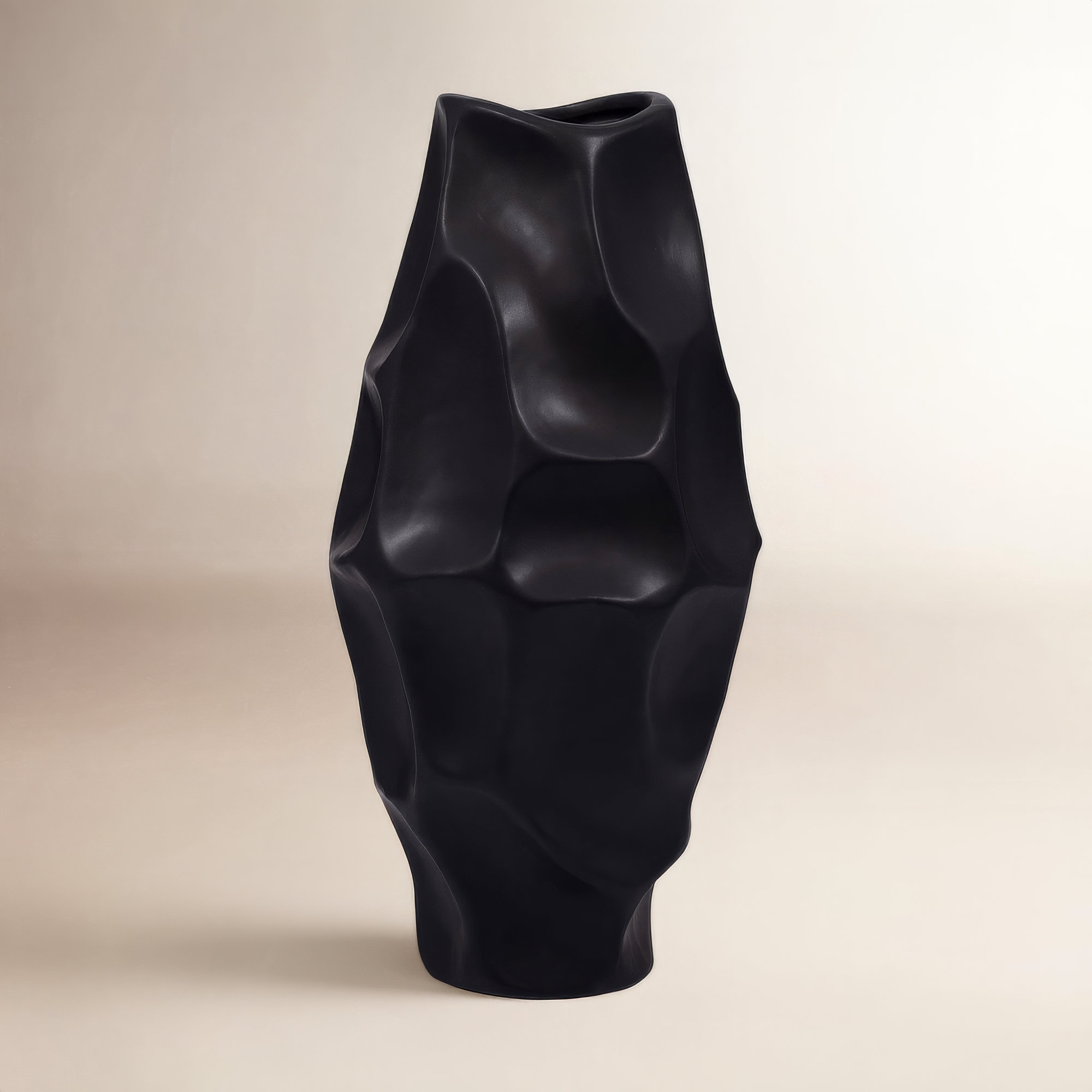 Antwerp Handmade Table Vase, Black, 17" H x 8" W x 8" D