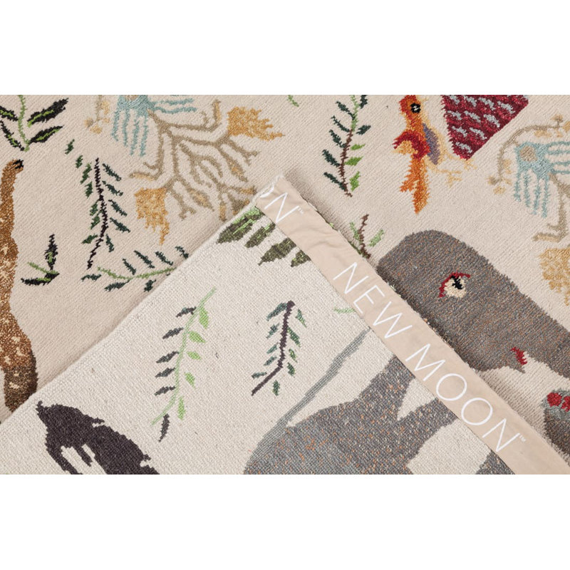 Menagerie Floral Area Rug in Silver/Cream/Teal, Runner 3' x 15'