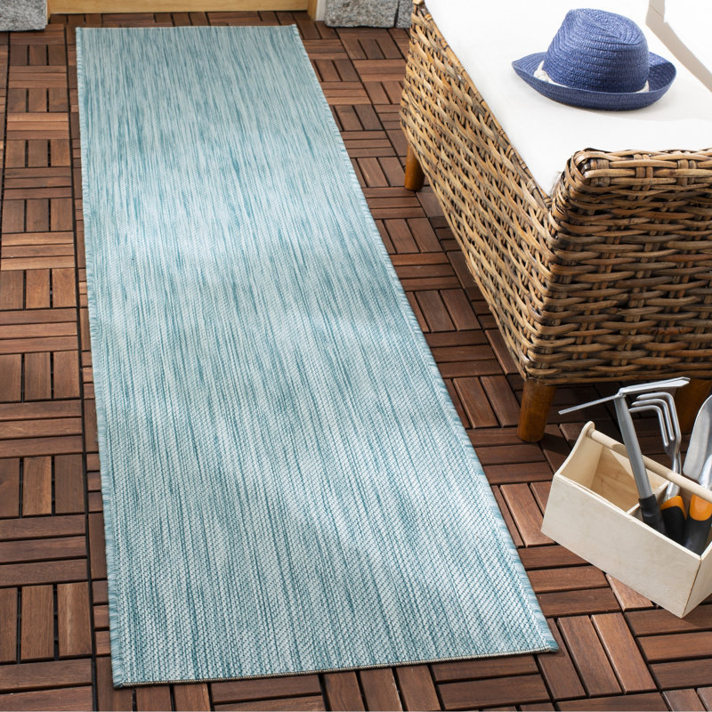 Ephraim Performance Solid Color Indoor/Outdoor Area Rug, Runner 2'2" x 12'