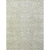 Hand Knotted Wool Oriental Area Rug in Camel/Olive/Ivory