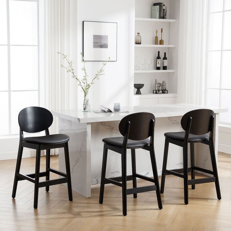 Tabouret de bar 26 po, Noir, 3