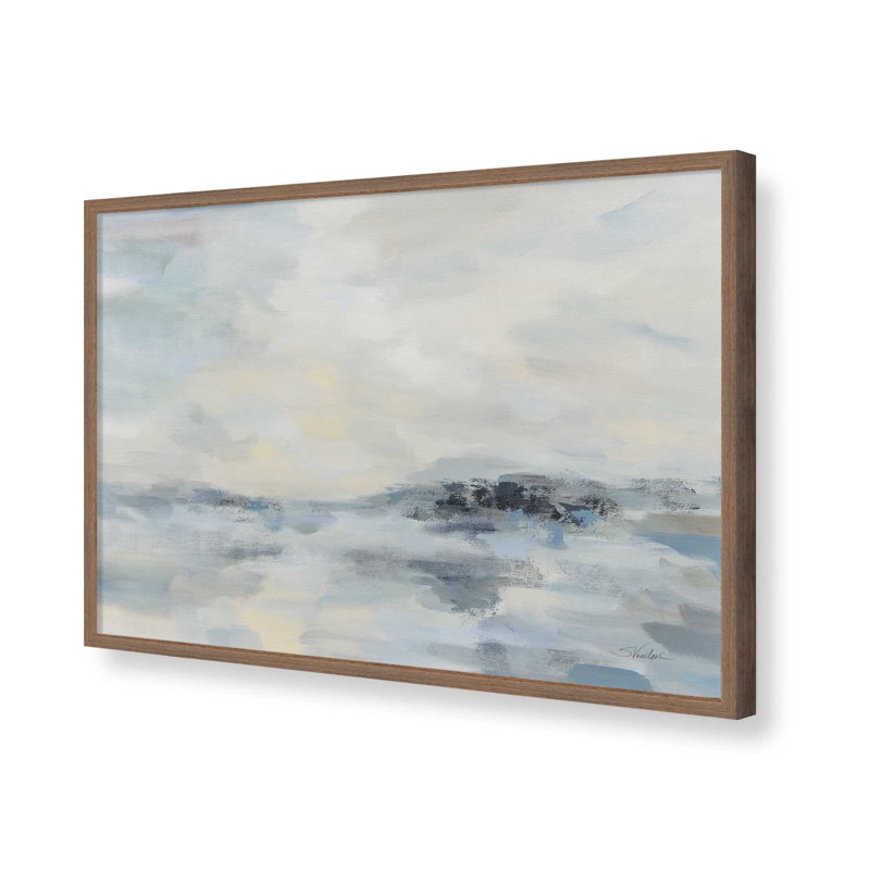 «Aquamarine Waves» par Silvia Vassileva, reproduction d'art, L 30 po x H 20 po, Brun, Impression encadrée
