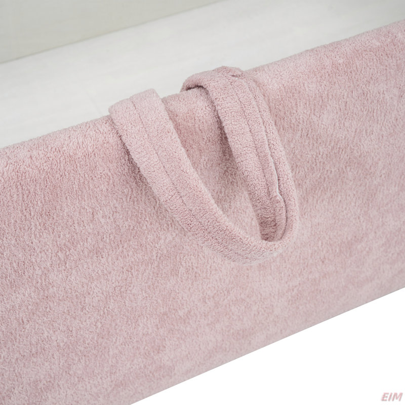Lit de jour rembourré avec 2 tiroirs, Rose