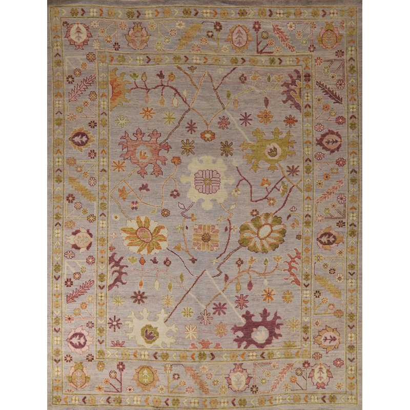 Tapis turc à motif floral Oushak 8 x 10