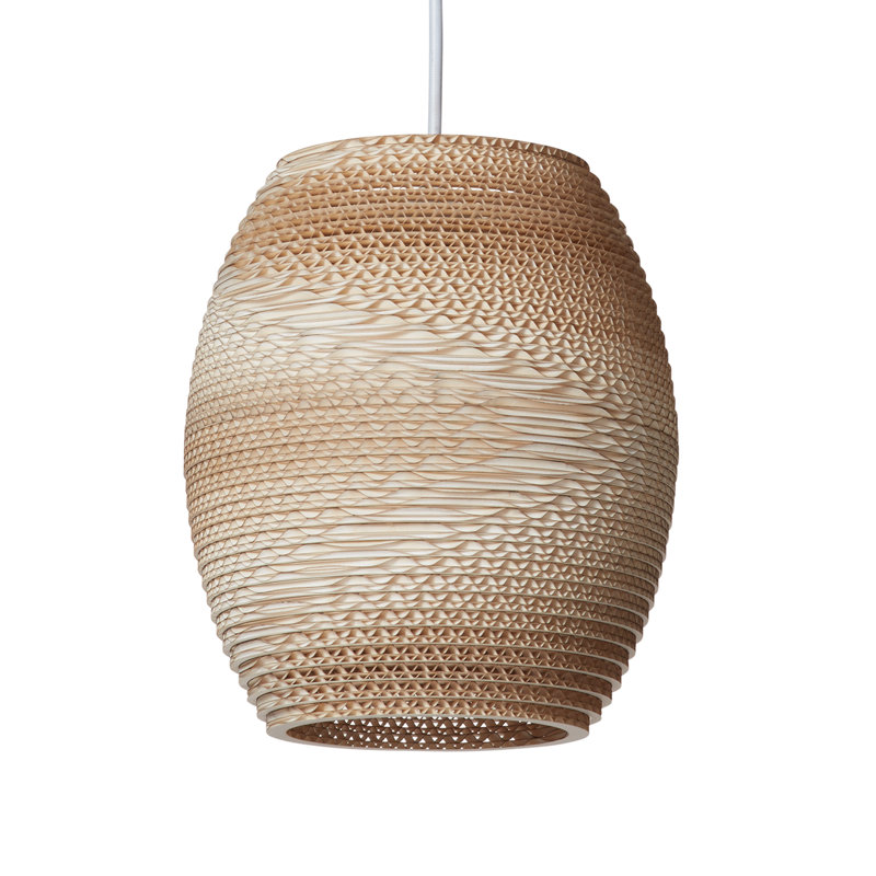 Scraplight Recycled Cardboard Pendant Light - Oliv, Blonde