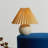 Brightech Serena 10" Ceramic LED Table Lamp - Retro Inspired Globe Base with Cream Pleated Shade
