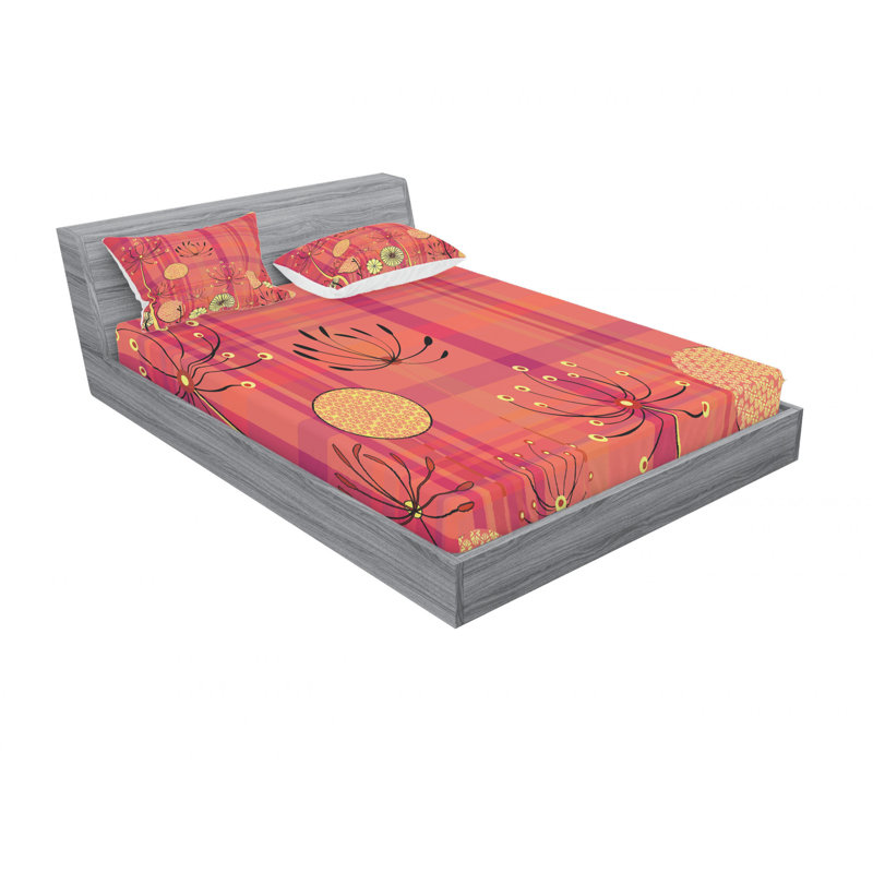 Ensemble de draps generic umbellifer fleuris, Ensemble de drap pour grand lit avec drap-housse