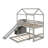 Twin Over Twin Bunk Bed With Two Drawers And Slide, House Bed With Slide, White-955831747
