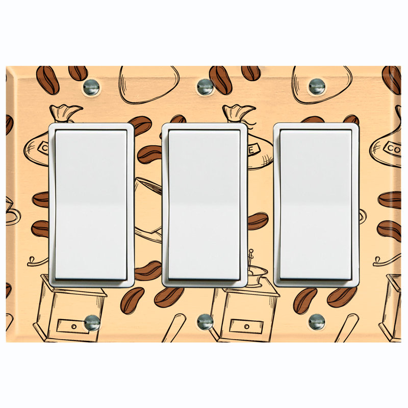 Patterned 3 - Gang Rocker Standard Wall Plate