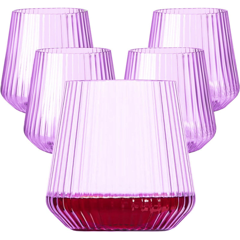 40-Piece 14 oz Purple Plastic Wine Glasses