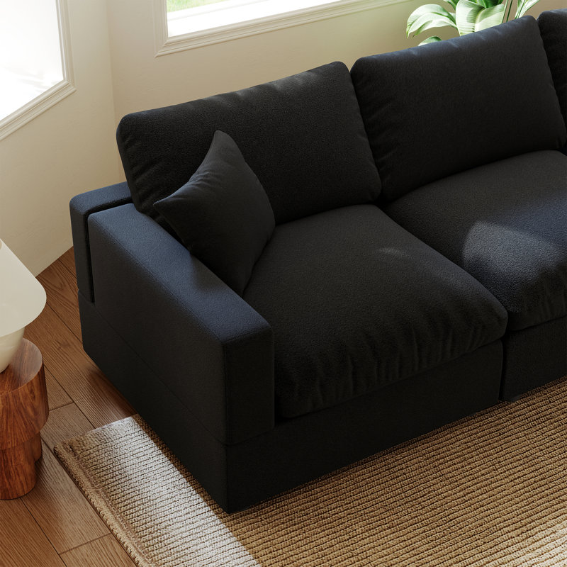 Canapé rembourré, canapé modulaire modulaire Cloud Couch pour salon, chambre à coucher, H 24,8 po x l 95,4 po x P 28,3 po, 3