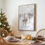 Décoration murale de Noël champêtre avec des rennes – Toile peinte à la main avec paillettes et cadre en bois massif