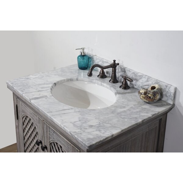 August Grove® Cooney 30'' Single Bathroom Vanity with Solid Wood Top ...