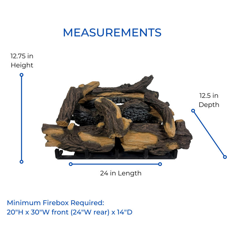 ProCom Ventless Dual Fuel Gas Log Set - 24in., 32,000 BTU, T-Stat Control - Model# PCNSD24TD