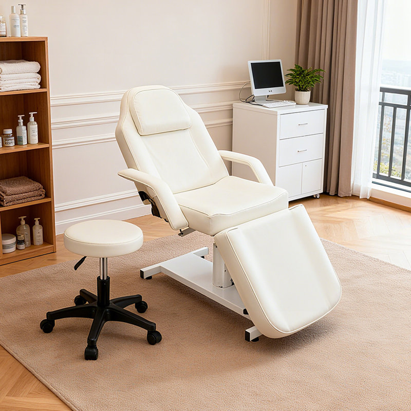 White hydraulic beauty bed