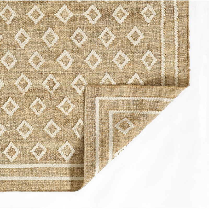 Erin Gates by Momeni Orchard Tiny Diamond Natural Hand Woven Wool and Jute Area Rug, Rectangle 2' x 3'