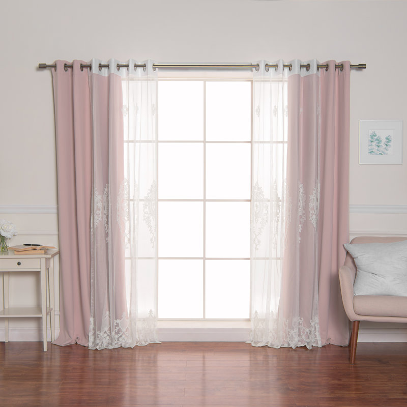 Salomon Blackout Curtain, 52" W x 84" L, Dusty Pink