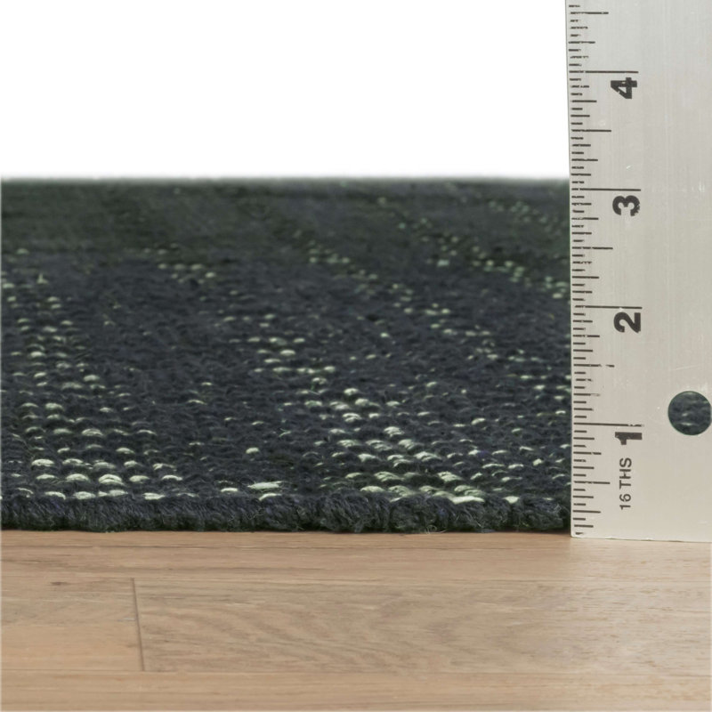 Optic Diamond Navy/Ivory Handwoven Cotton Rug, Runner 2'6" x 8'
