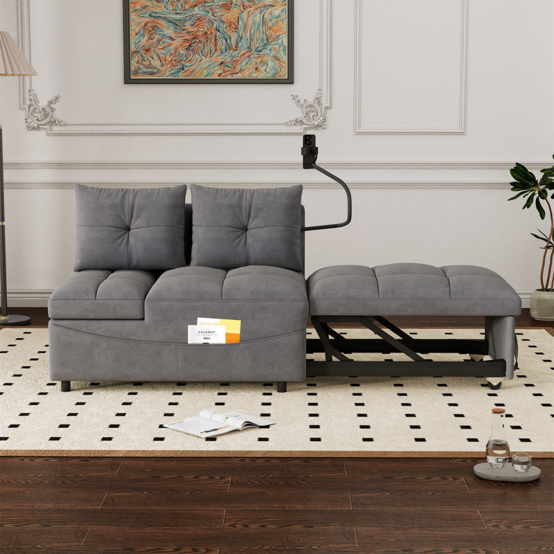 1 canapé-lit pliable polyvalent en 3 longueurs, Gris