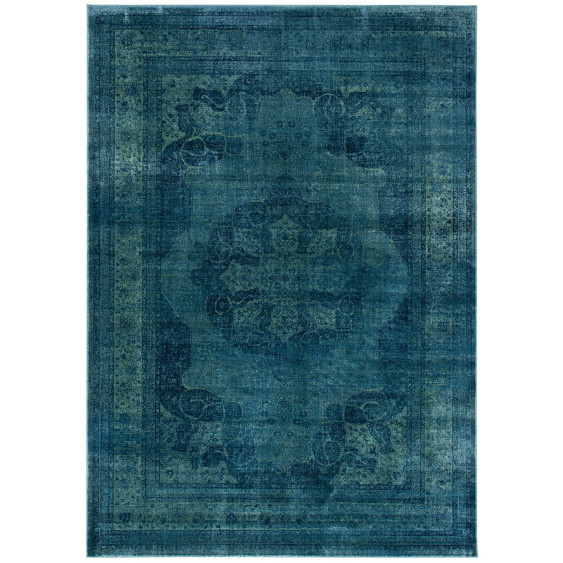 Evanoff Oriental Blue/Multi Area Rug, Rectangle 6'7" x 9'2"