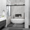 Porte de douche coulissante double demi-cadre l 56 à 60 po x H 74 po, verre trempé transparent 1/4 po, noir mat