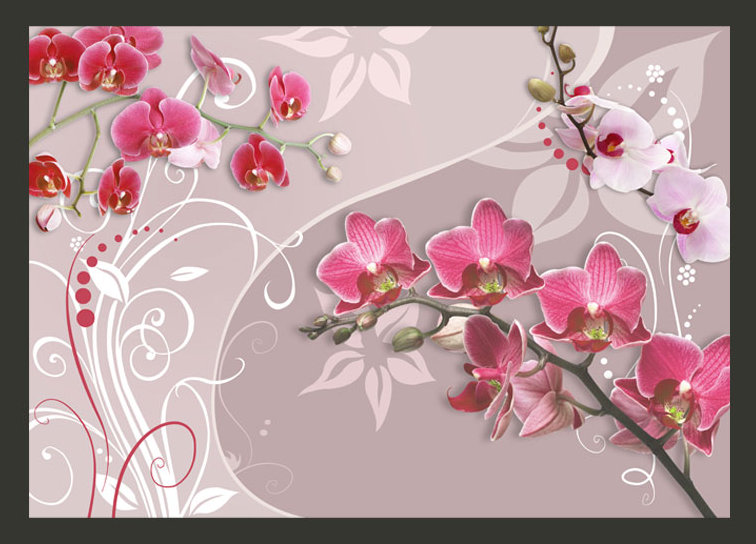 Flight of Orchids 2.10m x 300cm Wallpaper, Pink, 300 cm x 210 cm