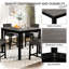 Table de salle à manger à hauteur de comptoir avec 4 chaises, grises et noires, pieds en bois, coussins de siège confortables, design compact 5 et bicolore noir, bois d'hévéa, sièges,