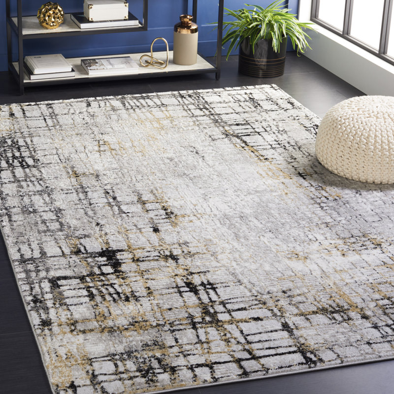 Meadow 500 Performance Abstract Rug, Round 6'7"