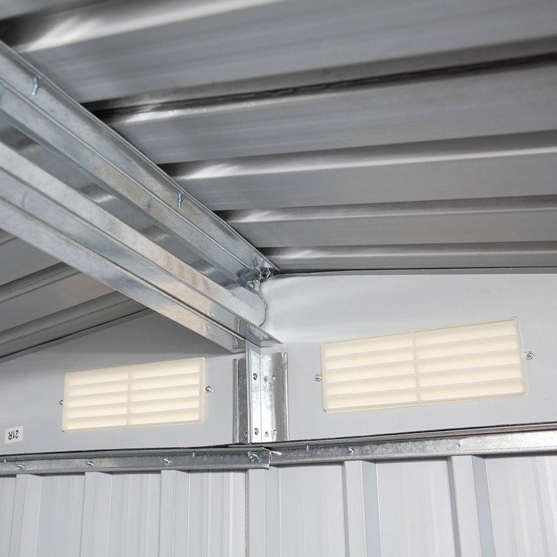 Remise de rangement en métal, Gris foncé, L 100,8 po x P 80,4 po x H 75,59 po