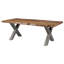 Solid Wood Top Metal Base Dining Table-64125994-64125996-64125998