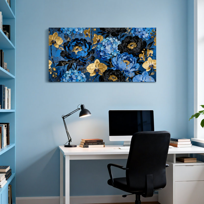 Plantes et fleurs avec motif floral, 20" H x 40" W
