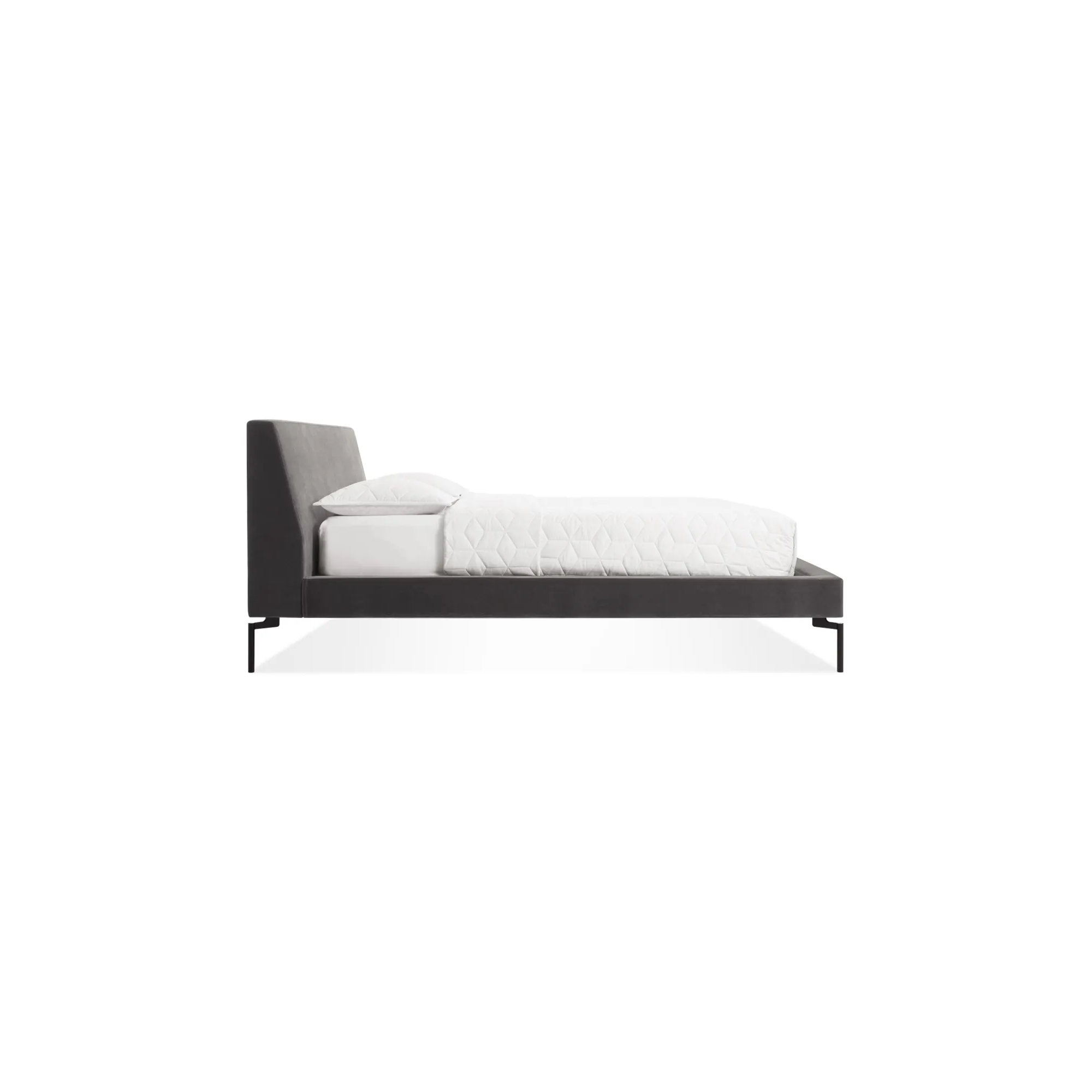New Standard Upholstered Bed, Full, Storm Velvet/Black