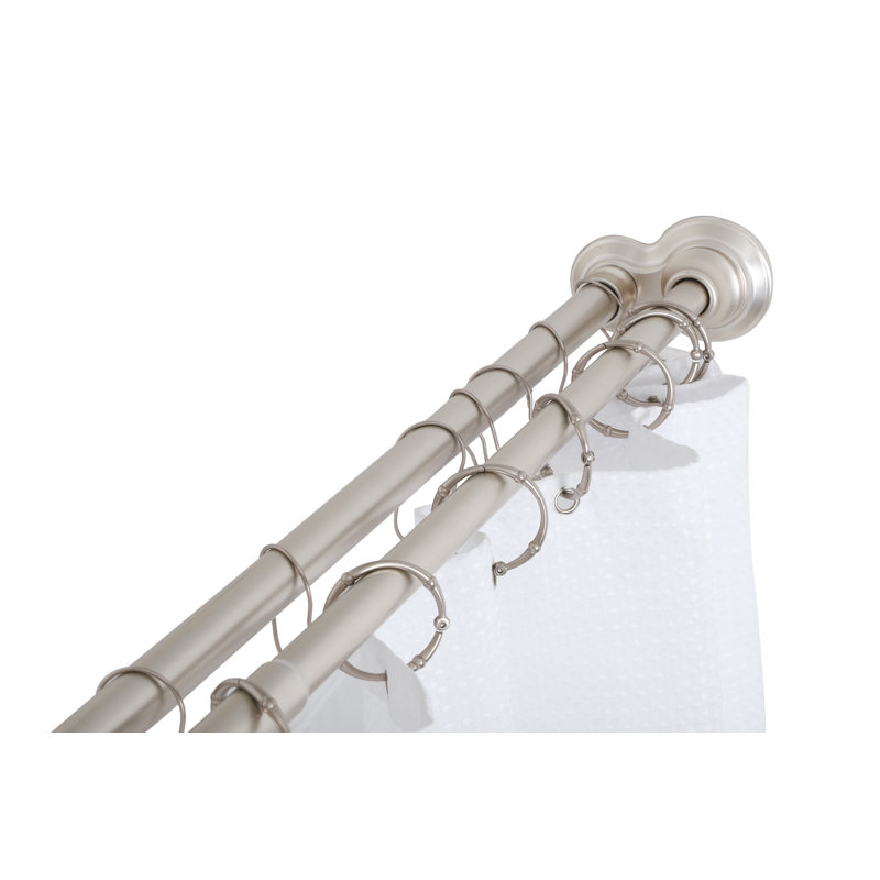 72'' Rustproof Aluminum Tension Shower Curtain Rod with Rubber End Caps