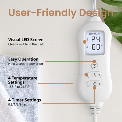 Seau à serviette, chauffe instantanément 3 serviettes surdimensionnées, 4 minuteries et 4 temps précis, arrêt automatique intelligent, conception pliable et peu encombrante (beige)